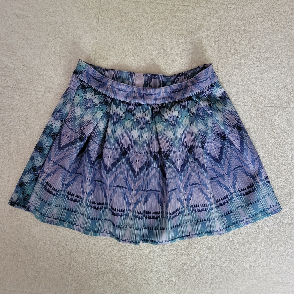 Aeropostale Blue and Purple Skater Mini Skirt